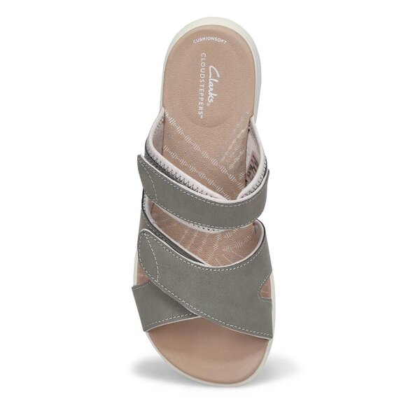 Women's Grey Casual Slide Sandal - Grey Size 8 - Picture 4 of 13